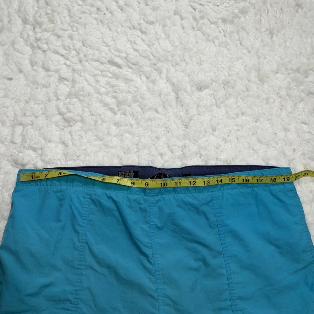 Vtg 90s Polo Sport Flag Ralph Lauren Swim Trunks Shorts Light Blue Baggy Nylon